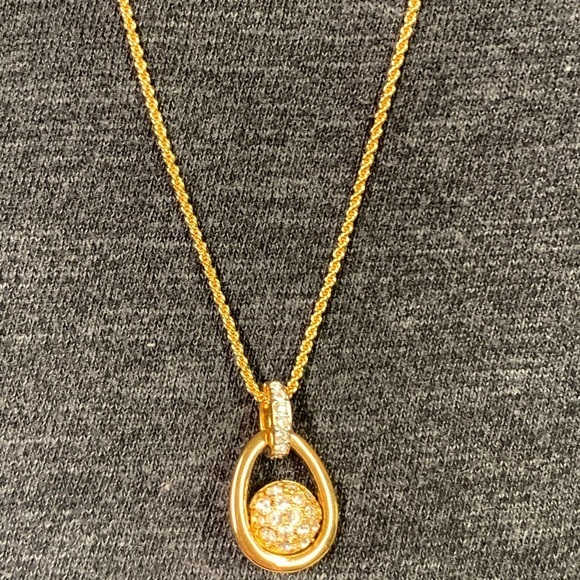 Swarovski Gold Crystal Necklace Authentic - Picture 2 of 3